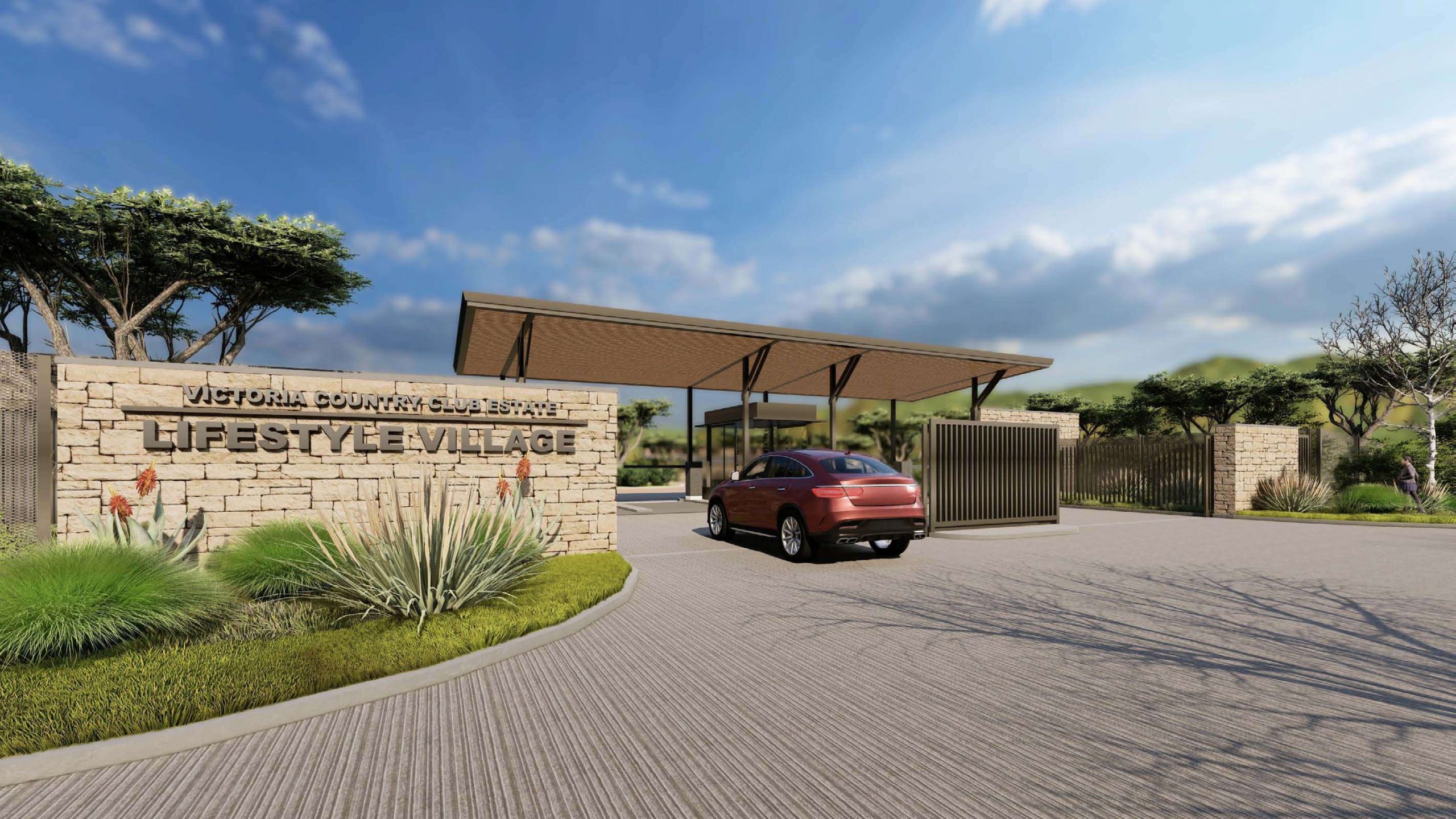 The entrance to Fairways Lifestyle Village in Victoria Country Club Estate The entrance to Fairways Lifestyle Village in Victoria Country Club Estate