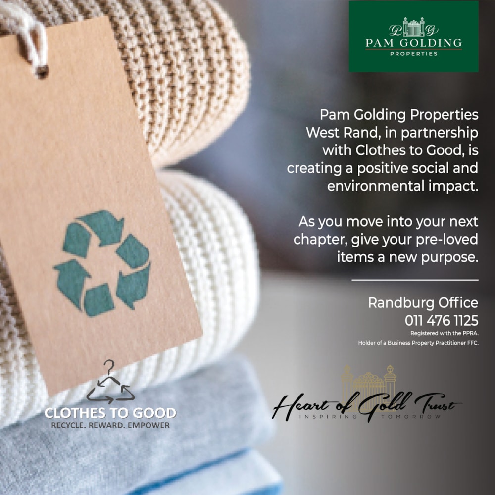 Moving into a new home marks the beginning of something new. A new address, a new chapter and, often, a chance to take stock of everything we’ve accumulated along the way.
It’s also the perfect opportunity to let go of the things we no longer need and to make sure they don’t simply end up in a landfill.
At Pam Golding Properties W... Moving into a new home marks the beginning of something new. A new address, a new chapter and, often, a chance to take stock of everything we’ve accumulated along the way.
It’s also the perfect opportunity to let go of the things we no longer need and to make sure they don’t simply end up in a landfill.
At Pam Golding Properties W...