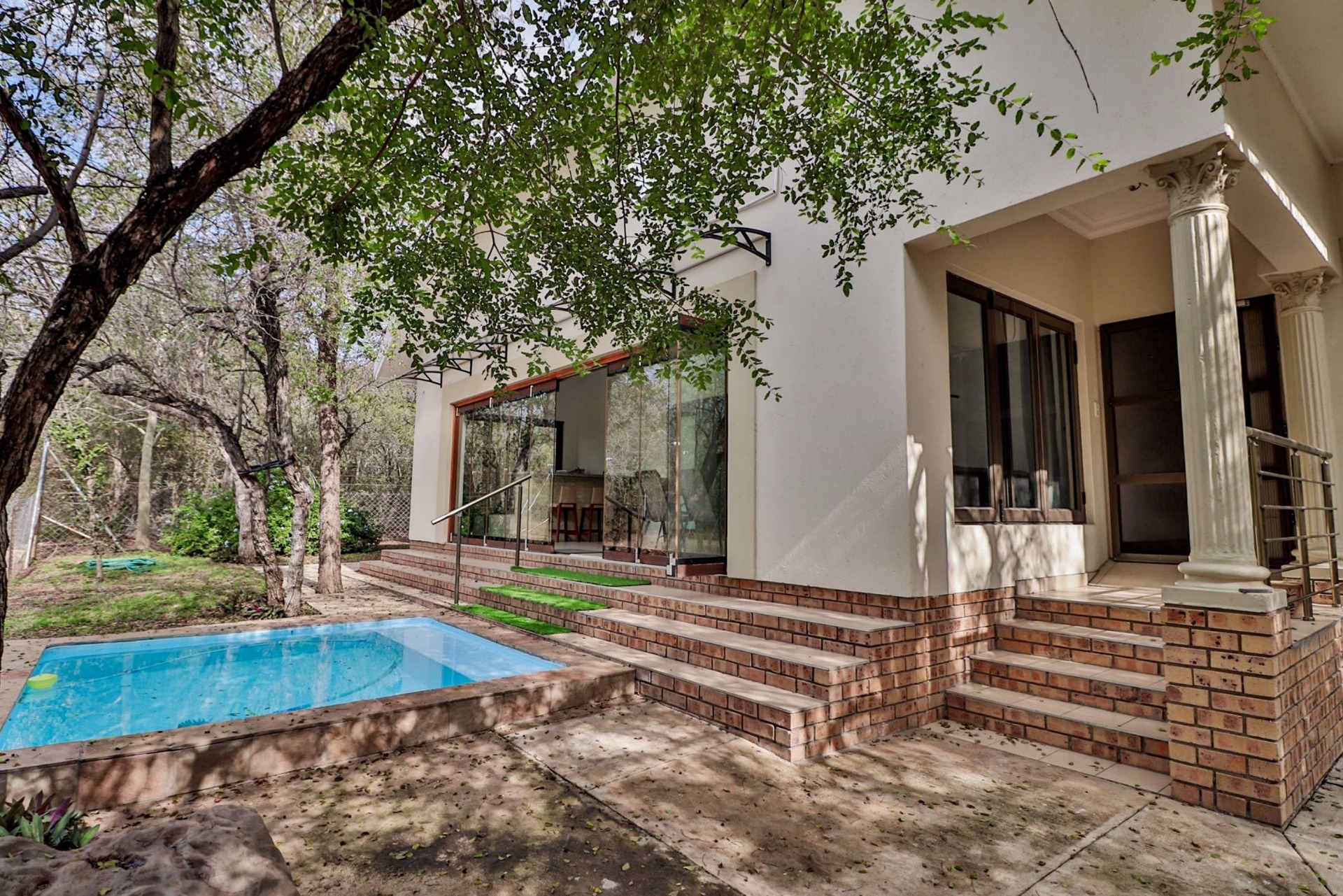 Located in Marloth Park, this spacious, well-appointed, two-bedroom home with granny flat is marketed by Pam Golding Properties at R3.69 million. The property includes a borehole, while t he veranda and living area are screened with frameless glass folding sliding doors. Located in Marloth Park, this spacious, well-appointed, two-bedroom home with granny flat is marketed by Pam Golding Properties at R3.69 million. The property includes a borehole, while t he veranda and living area are screened with frameless glass folding sliding doors.