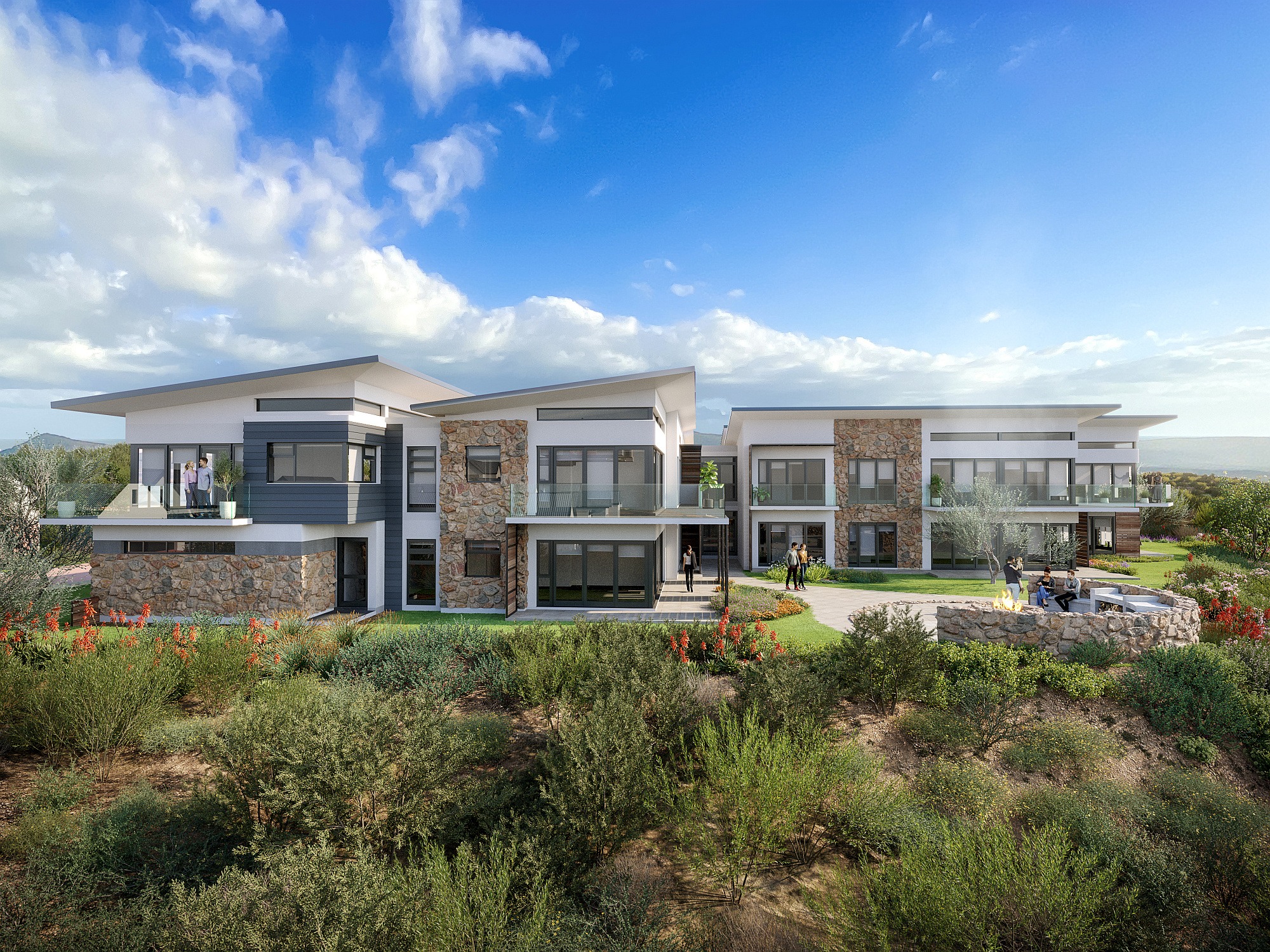 Artist’s impression of units in Kloofzight Apartments in Renosterbos Estate. Artist’s impression of units in Kloofzight Apartments in Renosterbos Estate.