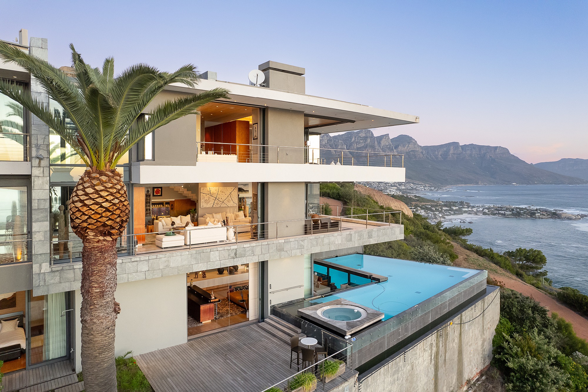 This luxurious, five-bedroom, multi-storey home in Bantry Bay is marketed by Pam Golding Properties at R75 million. This luxurious, five-bedroom, multi-storey home in Bantry Bay is marketed by Pam Golding Properties at R75 million.