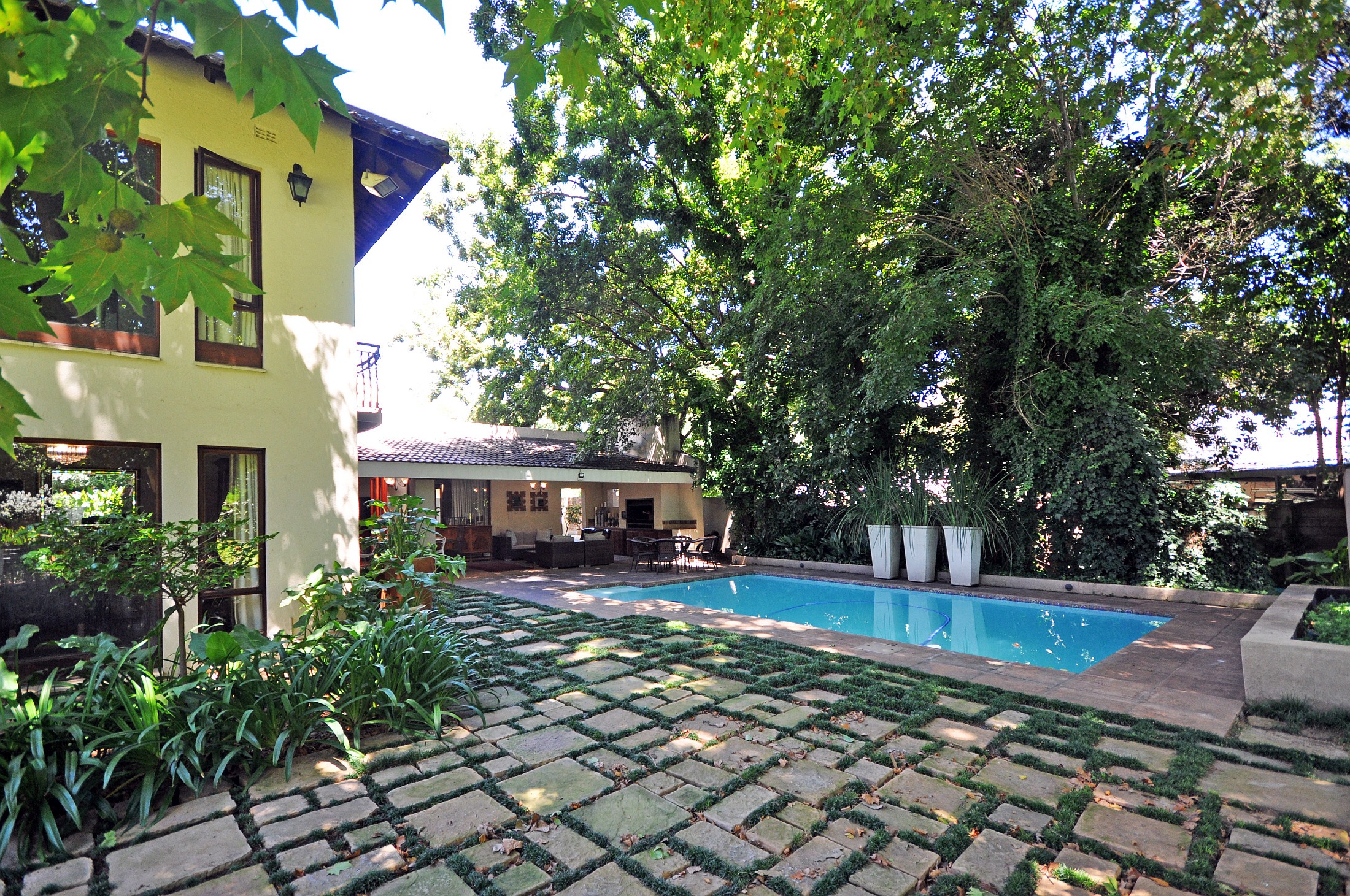This appealing four-bedroom manor house, situated in extensive grounds of 3875sqm in a tranquil tree-lined street in Three Rivers Proper, is marketed by Pam Golding Properties at R3.710 million. The property includes a heated swimming pool, borehole and irrigation. This appealing four-bedroom manor house, situated in extensive grounds of 3875sqm in a tranquil tree-lined street in Three Rivers Proper, is marketed by Pam Golding Properties at R3.710 million. The property includes a heated swimming pool, borehole and irrigation.