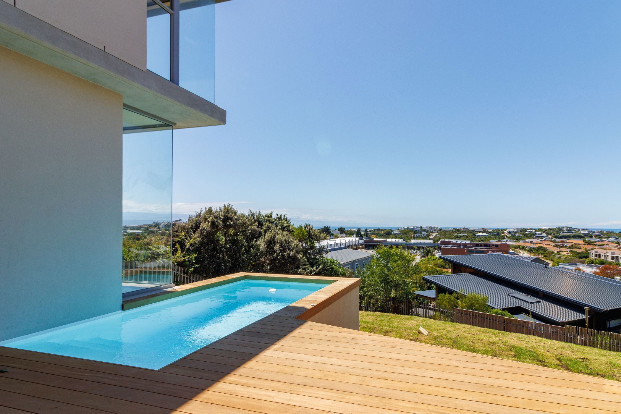 Situated in a prestigious, sought-after cul-de-sac in walking distance of the beach in Whale Rock, Plettenberg Bay, this brand new, four-bedroom, modern masterpiece was designed by renowned Werkhof Architects. With premium finishes and thoughtful design to provide an inviting, light-filled living experience, the property is priced at R11.85 million through Pam Golding Properties. 