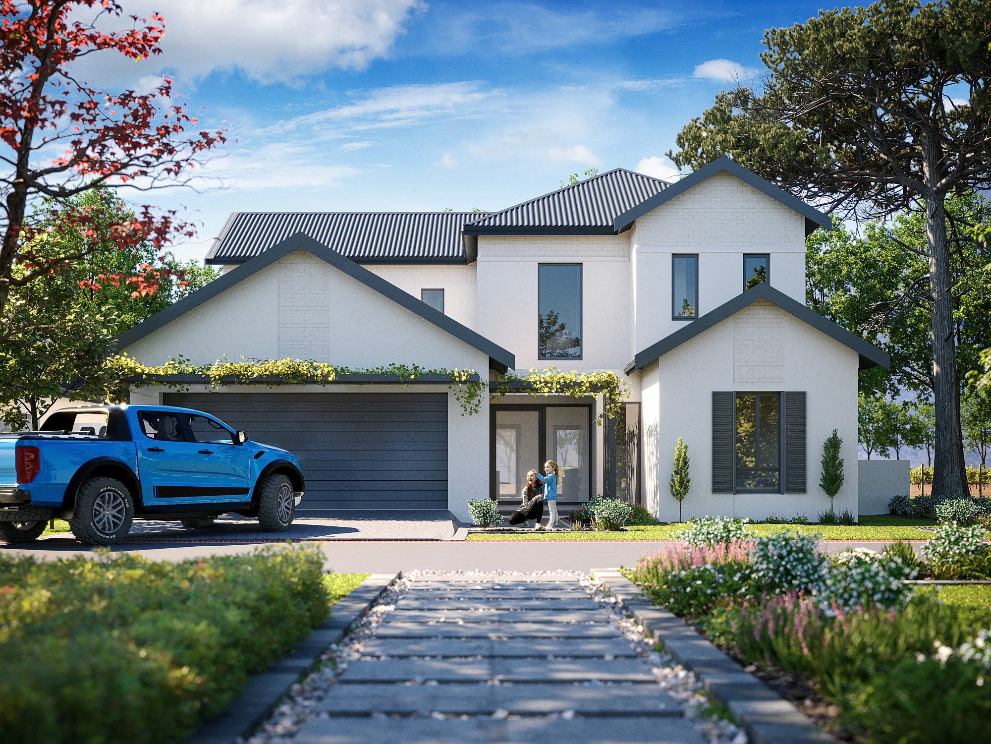 Front view of a Type 3 home in North Pointe Residences in Val de Vie Estate Front view of a Type 3 home in North Pointe Residences in Val de Vie Estate