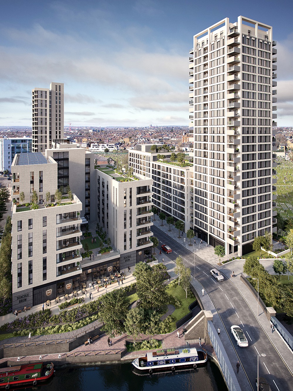 Artist’s impression showing an aerial view of North Kensington Gate Artist’s impression showing an aerial view of North Kensington Gate