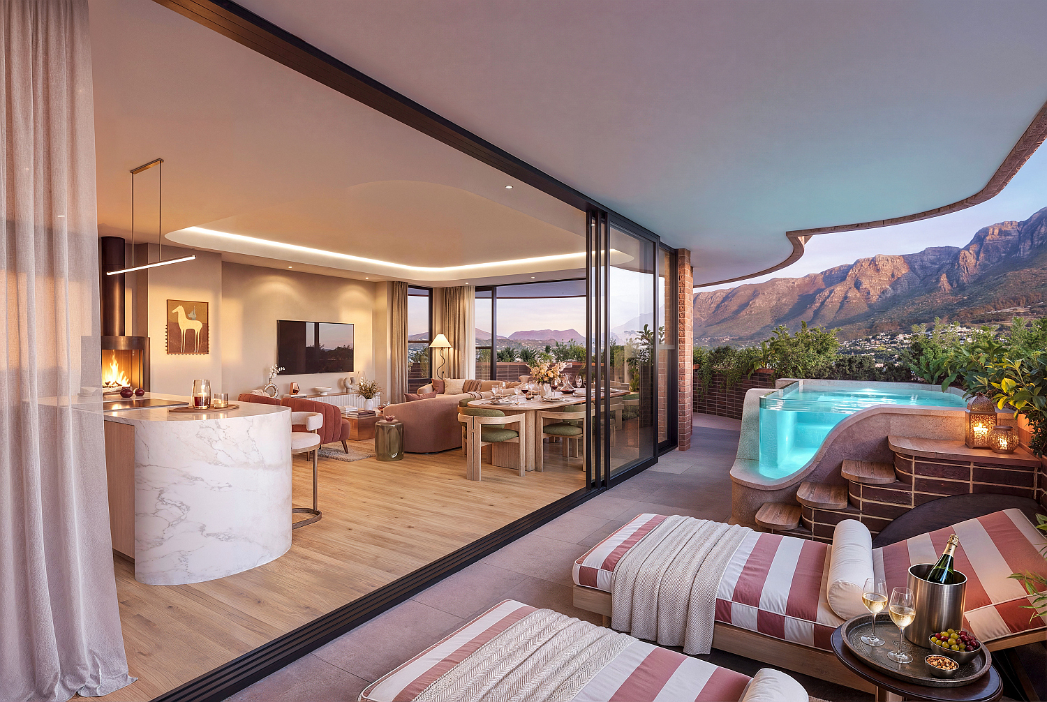 Artist&rsquo;s impression of the view from the penthouse in The Marlow on Mill in Newlands. 