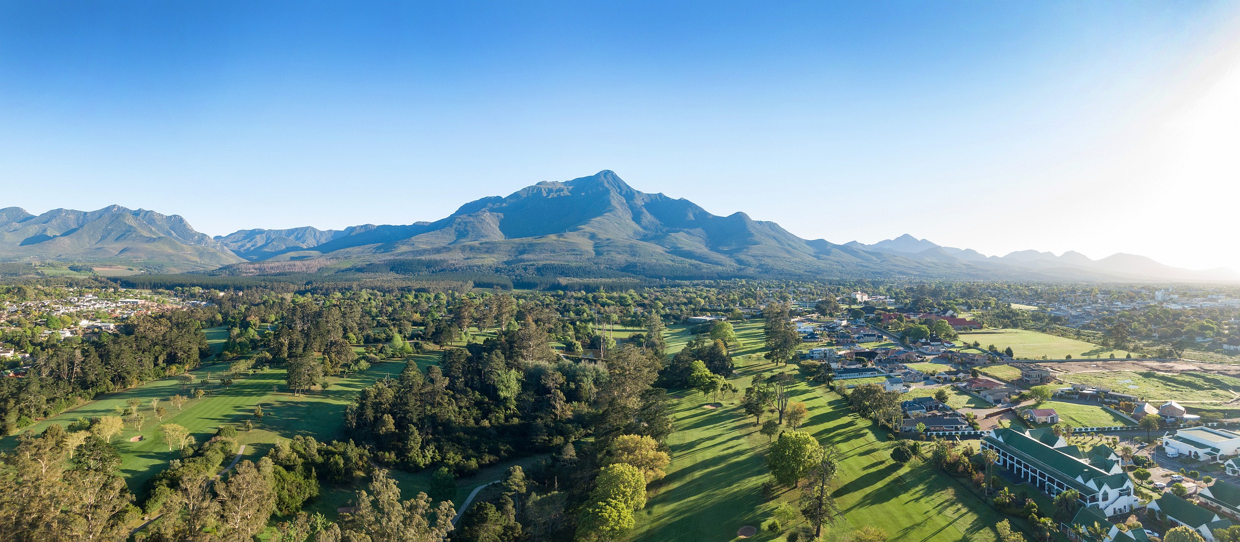 Aerial view of George, across the golf course Aerial view of George, across the golf course