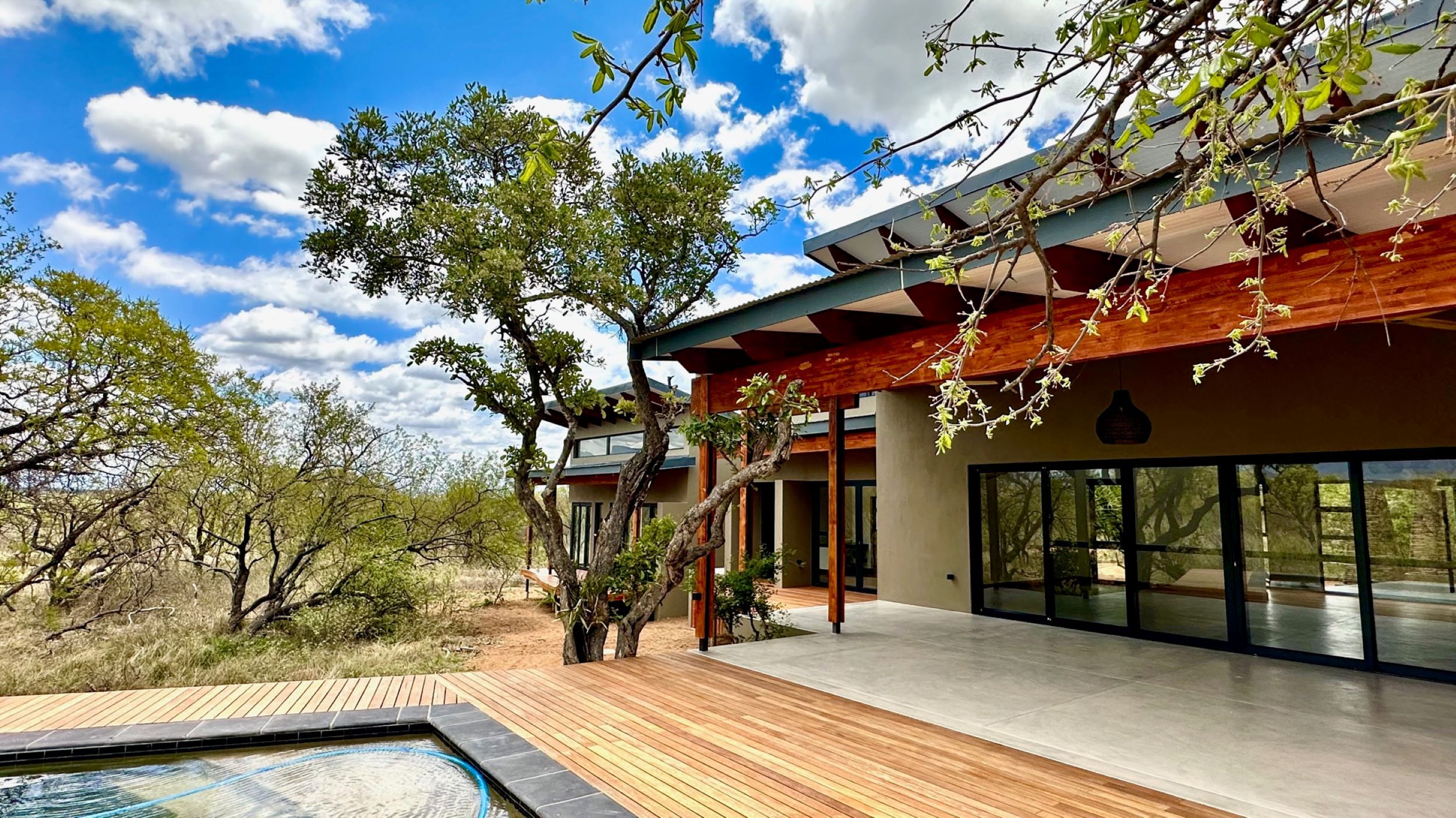 Situated in Hoedspruit, this five-bedroom home in Leadwood Big Game Estate – which is professionally managed within a safe environment – within a Big Game Conservancy, where Big Game such as lion, leopard, rhino and plains game roam freely over 5 500ha of unspoiled bushveld between the Kruger National Park and Blyde River Canyon, is marketed by Pam Golding Properties at R15.5 million. The home has its own swimming pool and landscaped garden. Situated in Hoedspruit, this five-bedroom home in Leadwood Big Game Estate – which is professionally managed within a safe environment – within a Big Game Conservancy, where Big Game such as lion, leopard, rhino and plains game roam freely over 5 500ha of unspoiled bushveld between the Kruger National Park and Blyde River Canyon, is marketed by Pam Golding Properties at R15.5 million. The home has its own swimming pool and landscaped garden.