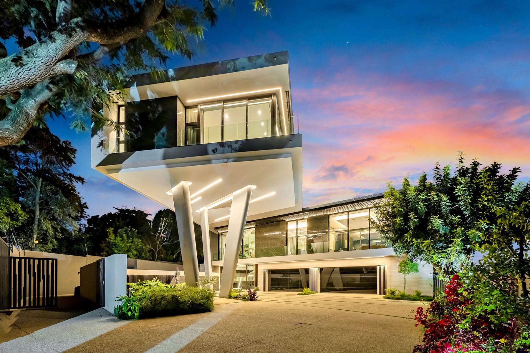 Situated in exclusive Khyber Rock Estate in Sandton, this four-bedroom, ultra-contemporary, multi-storey house is priced at R69 million through Pam Golding Properties. 
