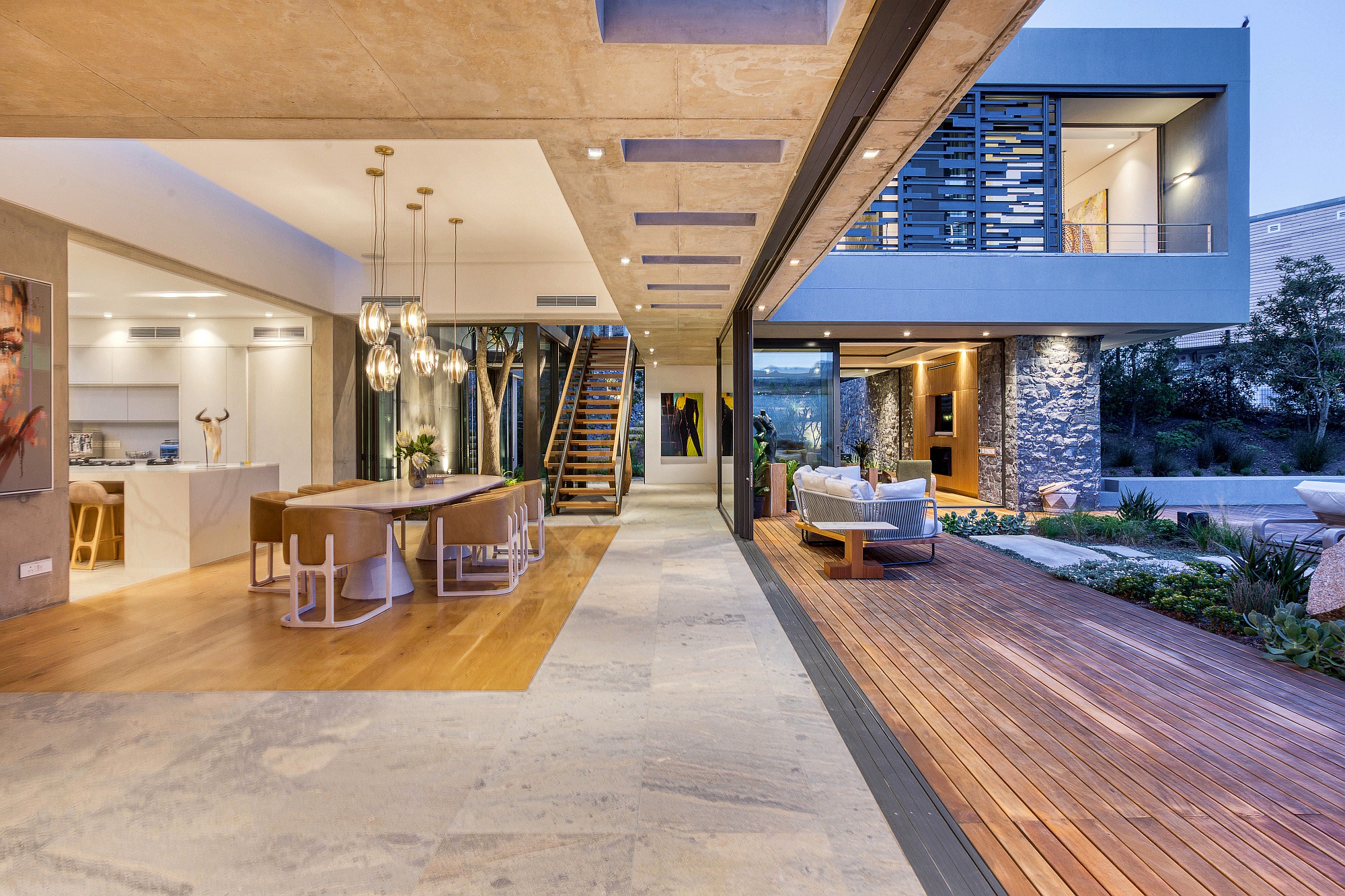 View of the interior of a completed home at Kerzner Estate at Leeukoppie. This exceptional home was designed by award-winning Metropolis Design and developed by TTJ Design + Development. View of the interior of a completed home at Kerzner Estate at Leeukoppie. This exceptional home was designed by award-winning Metropolis Design and developed by TTJ Design + Development.