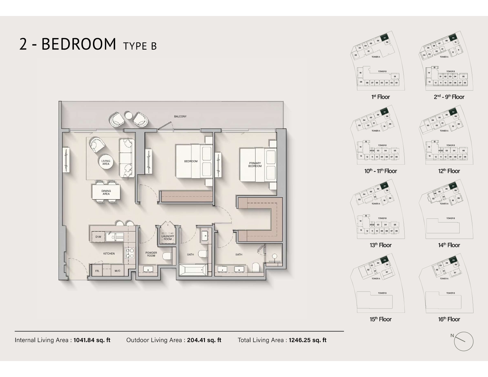 Hillgate - Floor Plan - 2 BR Hillgate - Floor Plan - 2 BR
