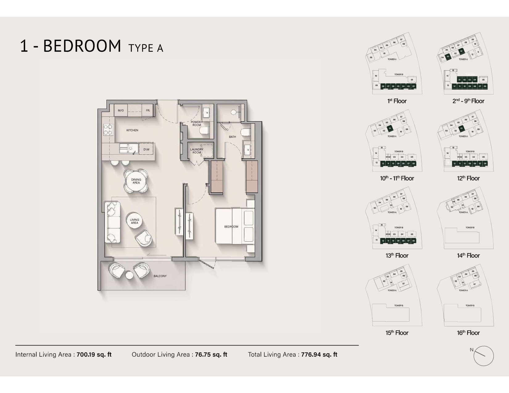 Hillgate - Floor Plan-1 BR Hillgate - Floor Plan-1 BR