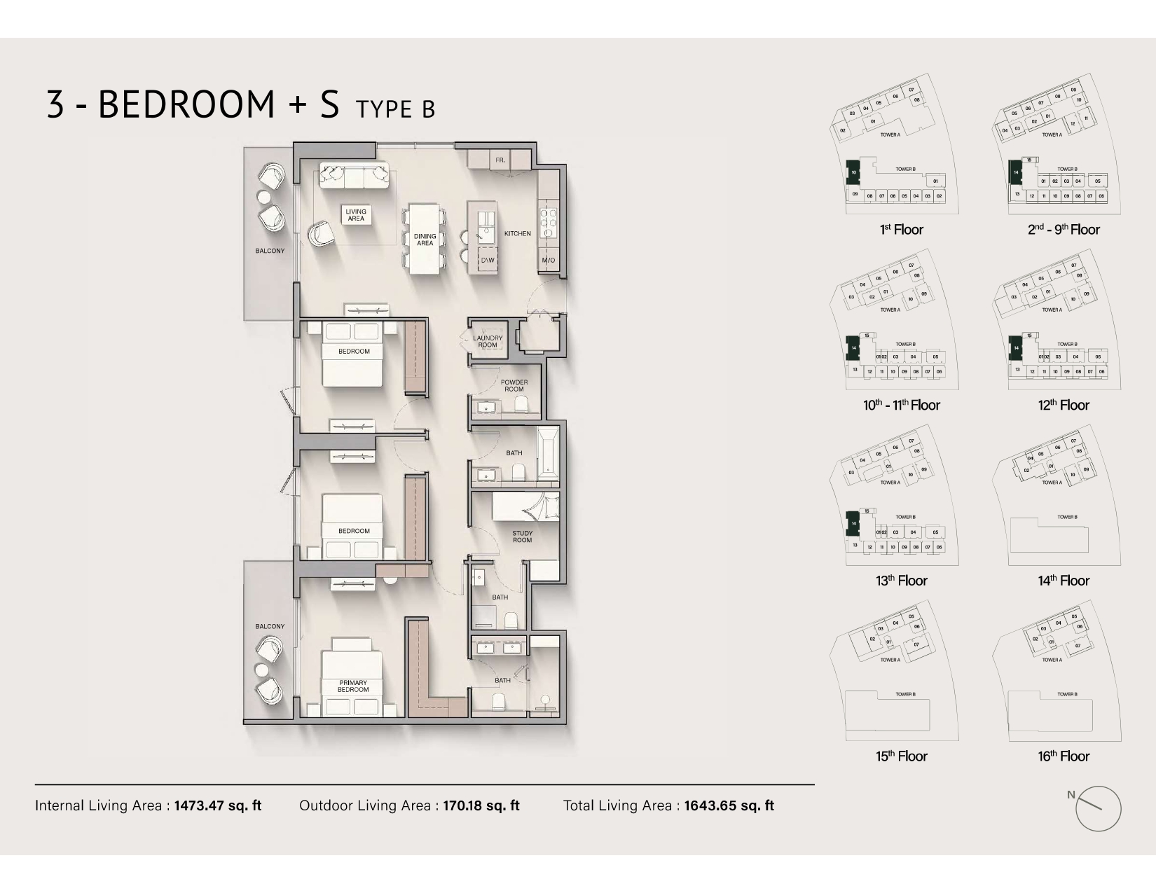 Hillgate - Floor Plan - 3 BR Hillgate - Floor Plan - 3 BR